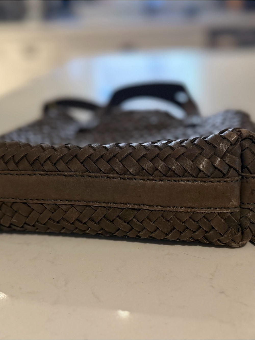 MADEWELL Small Transport Crossbody Woven Leather Edition Bag- Brown - Picture 2 of 5